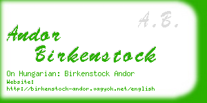 andor birkenstock business card